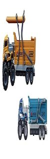 WHITE BIRD 4WD Die cast Alloy Models Engineering Transport Truck for Kids Boy Girls Children 1:43 Friction Powered Sand Dumper Trailer Tractor Toy Pull Back Vehicle (Multicolor, Pack of 1)