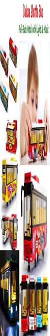 WHITE BIRD Diecast Double Decker London Bus Toy Metal Alloy Bus for Kids Light Music Open Door Collection Friction Bus Toys for Boy Kids